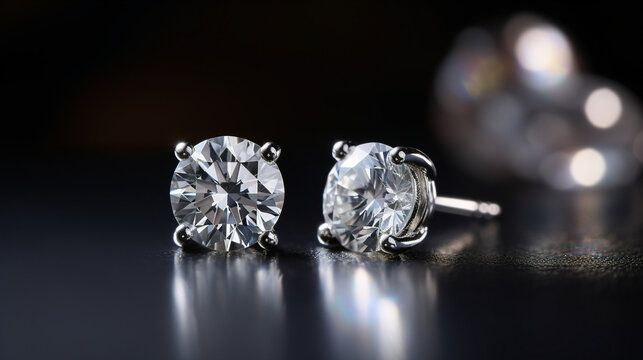 Diamond stud earrings